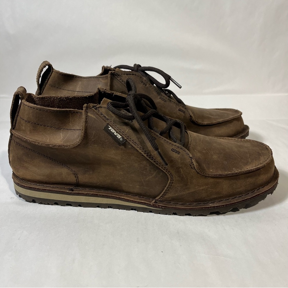 Teva Men's Mush Atoll Brown Leather Chukka Boot Size 13 - Picture 2 of 10